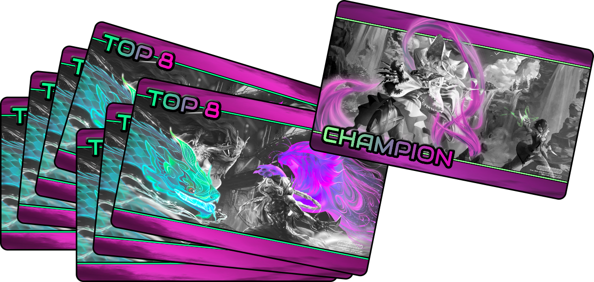 TOP 8 - Black Stitched Playmats (14"x 24") - Final Fantasy