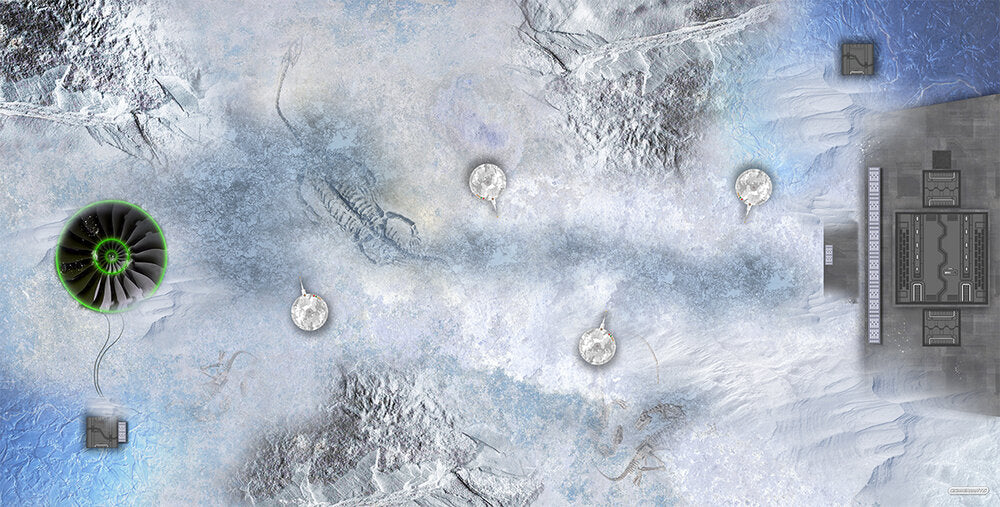 Outdoor Snow - XL Wargame Mat 36" x 72"