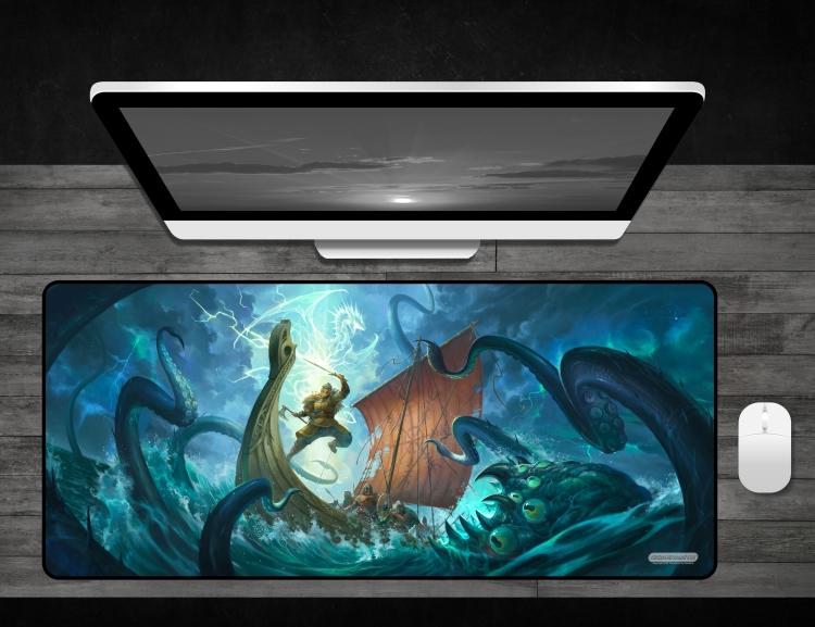 Release the Kraken - Deskmat Premium Black Stitched - 32" x 14" x 1/8"