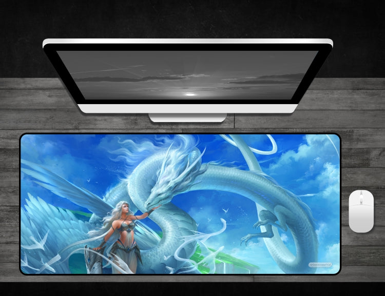 Dragon Princess of the Light - Deskmat Premium Black Stitched - 32" x 14" x 1/8"