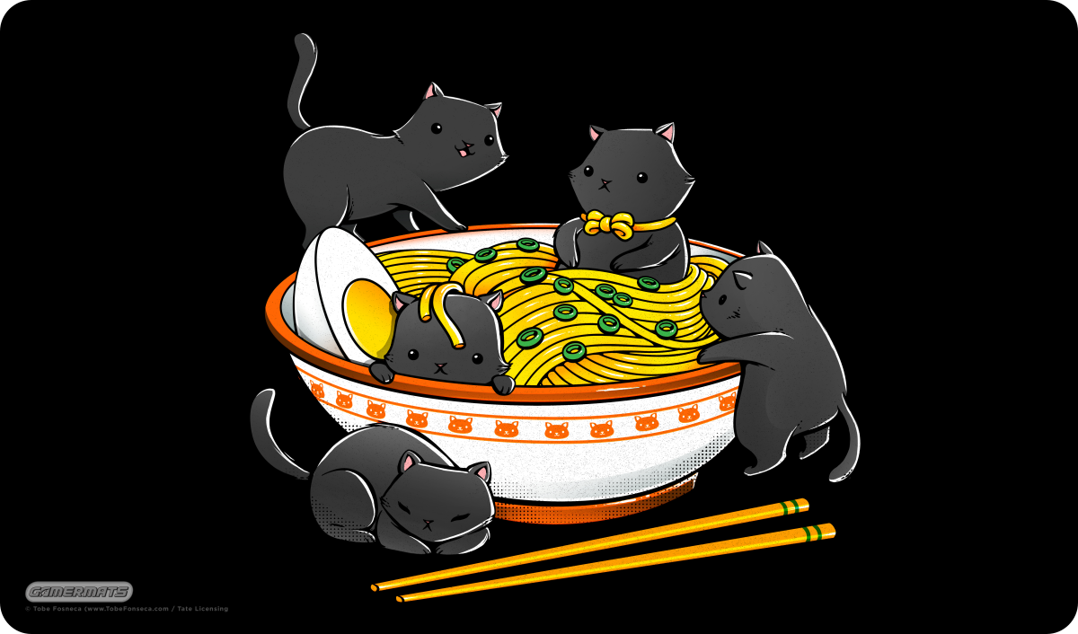 Ramen cats by Tobe Fosneca - Playmat