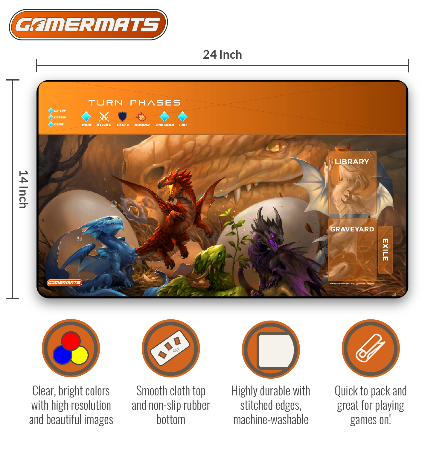Baby Dragons with Magic Compatible Zones - Playmat