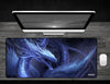 Blue Crystal Dragon - Deskmat Premium Black Stitched - 32" x 14" x 1/8"