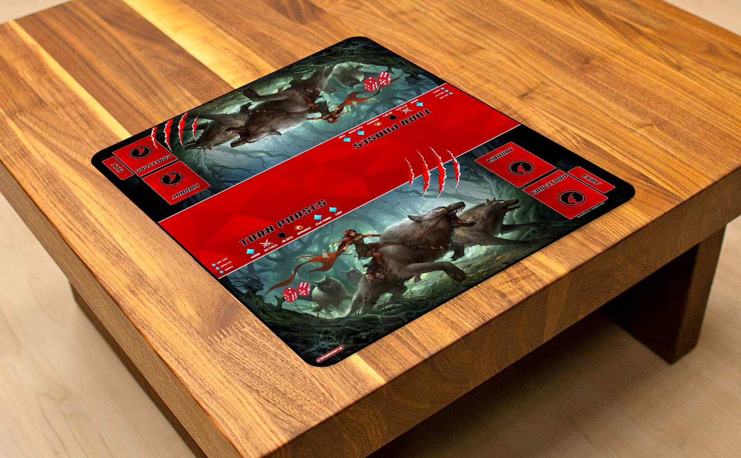 Dark Red Riding Hood - Two-Player XL Playmat Magic Compatible
