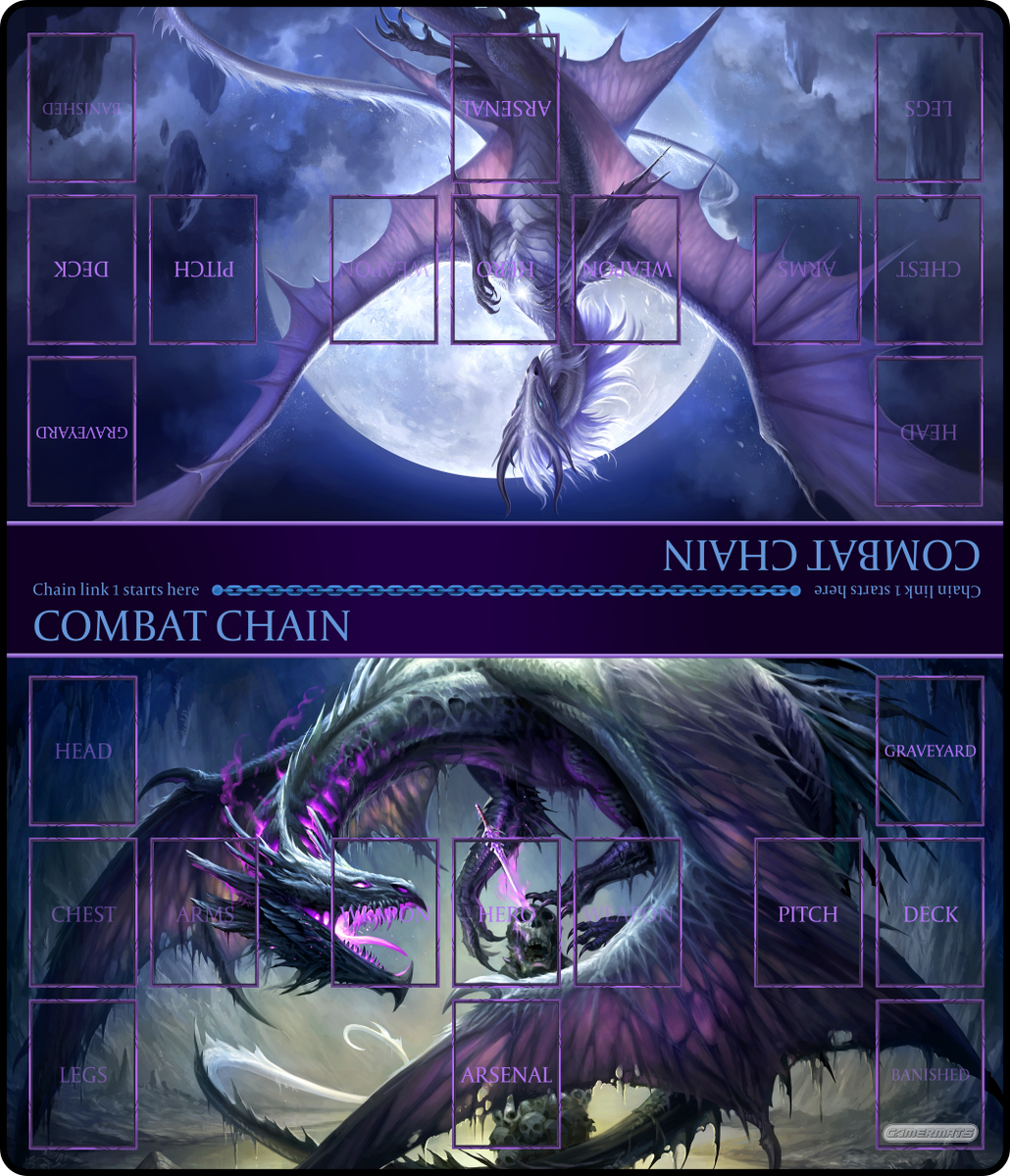  The Gaming Mat Company 2 Player Flesh and Blood TCG Playmat-  Deluxe 28.3 x 28.3 x 0.16 Compatible with Flesh & Blood TCG Cards -  Flesh and Blood Playmat with Zones