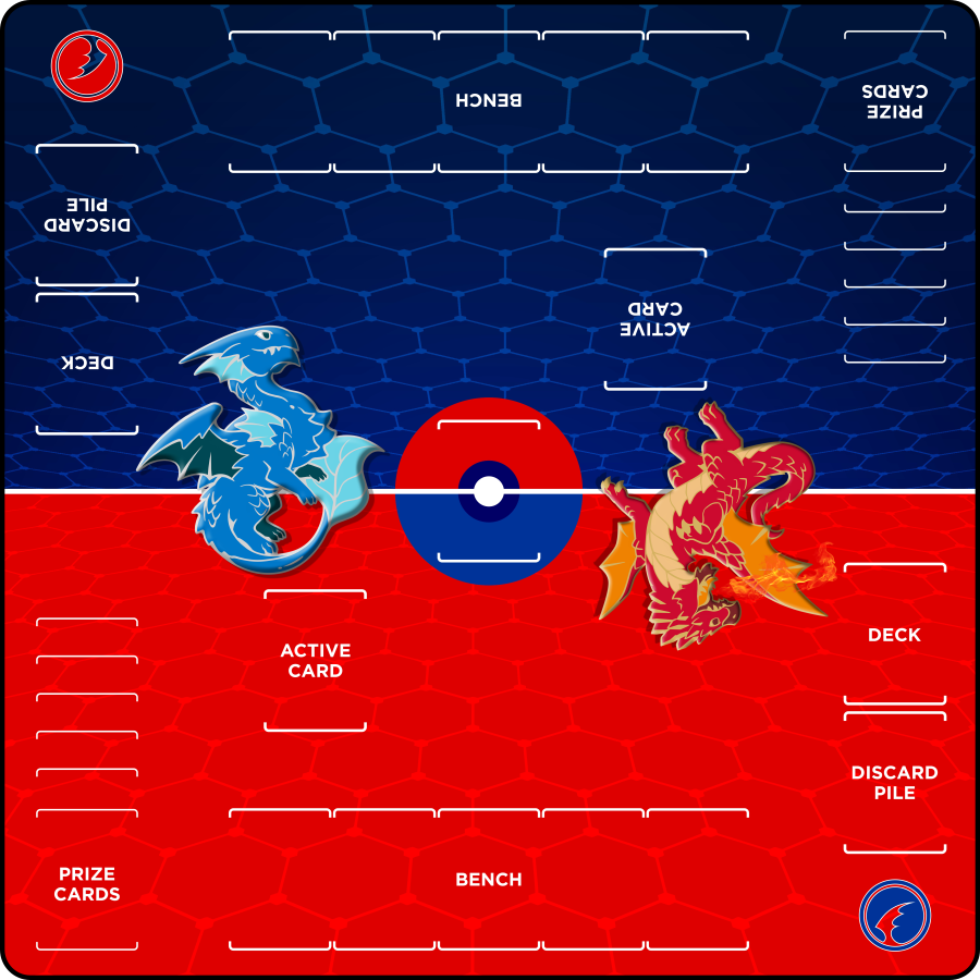 Red v Blue - Two-Player XL Playmat Pokemon Compatible