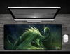Green Crystal Dragon - Deskmat Premium Black Stitched - 32" x 14" x 1/8"